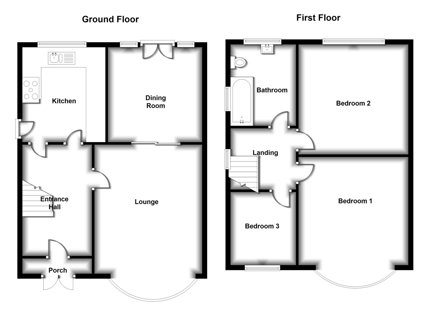 Floorplans For Mckinnell Crescent, Hillmorton, Rugby