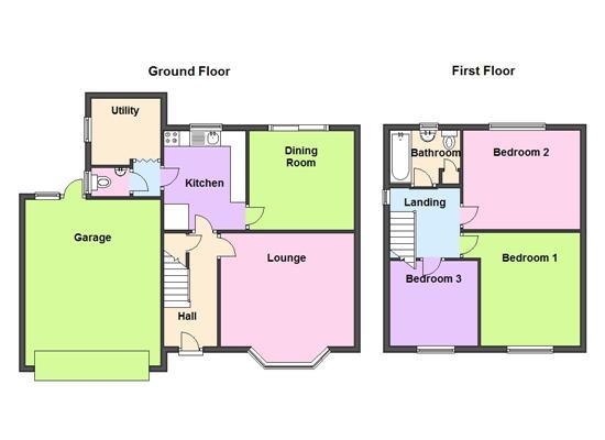 Floorplans For Barton Road, Bilton, Rugby