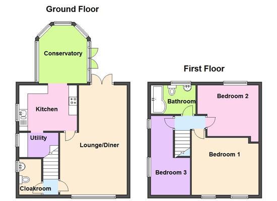 Floorplans For Rugby Road, Kilsby, Rugby