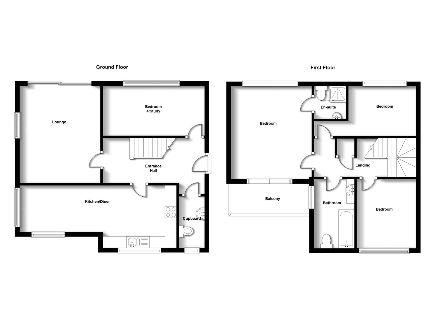 Floorplans For Newbold Road, Newbold, Rugby