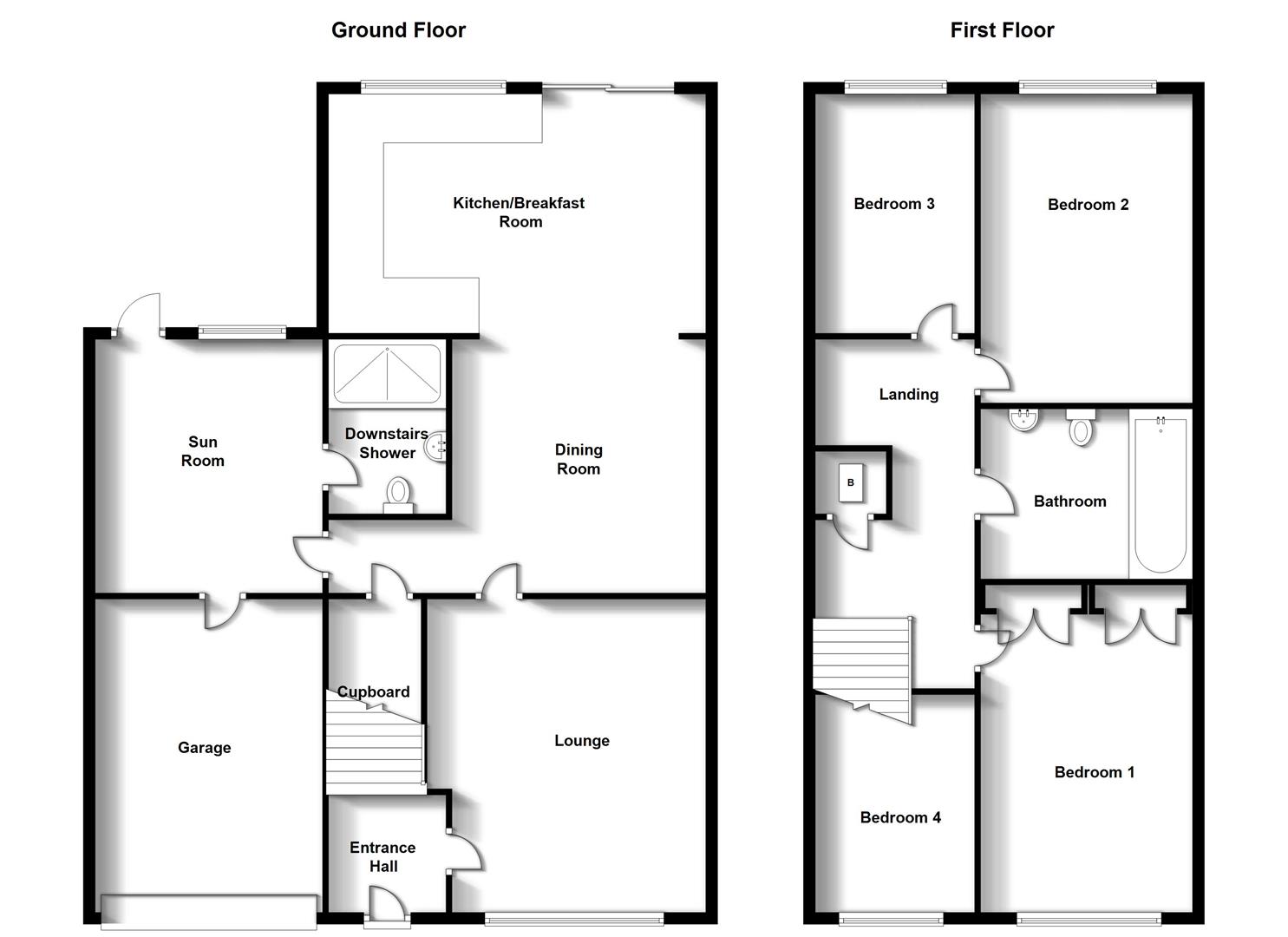Floorplans For Bilton Lane, Dunchurch, Rugby