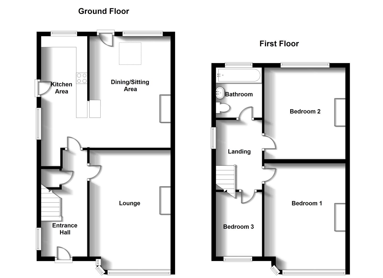 Floorplans For Walford Place, Hillmorton, Rugby