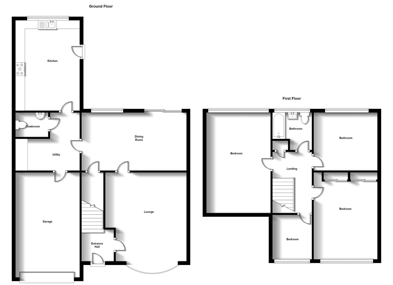 Floorplans For Sandford Way, Dunchurch, Rugby