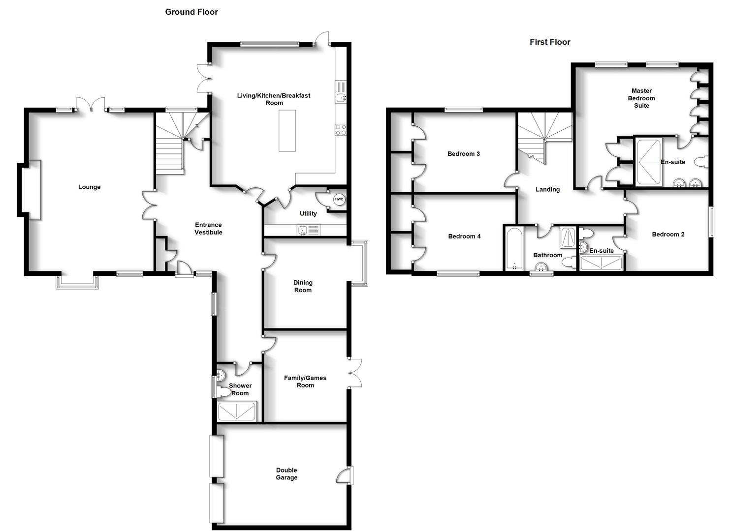Floorplans For Monarch Close, Rugby