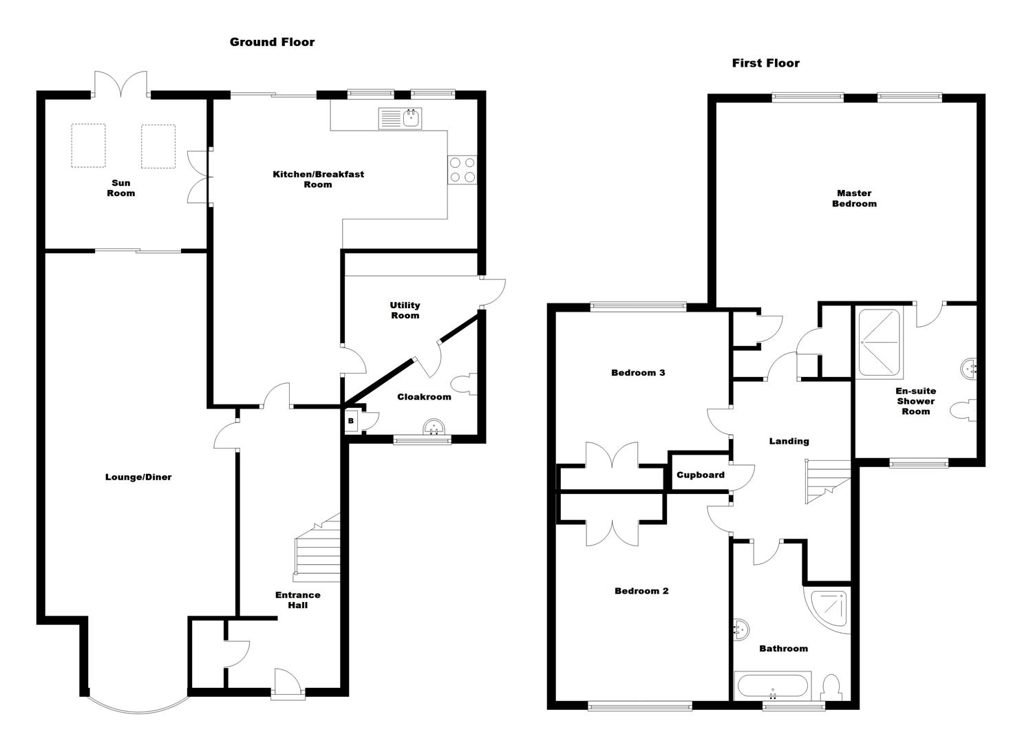 Floorplans For Montague Road, Woodlands, Rugby