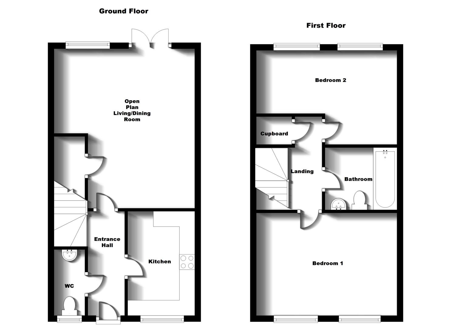 Floorplans For Prior Park Road, Bilton, Rugby