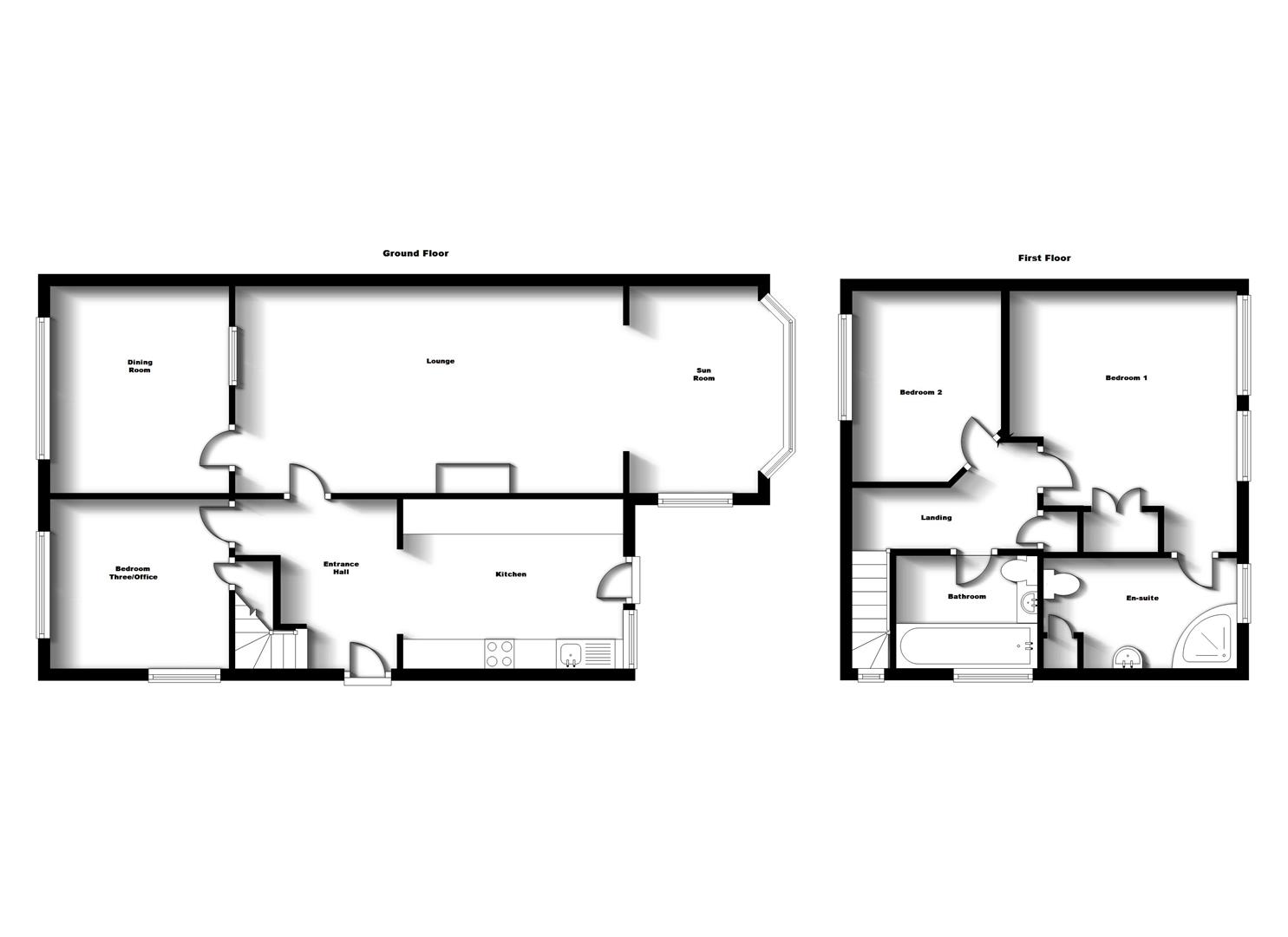 Floorplans For Montague Road, Woodlands, Rugby