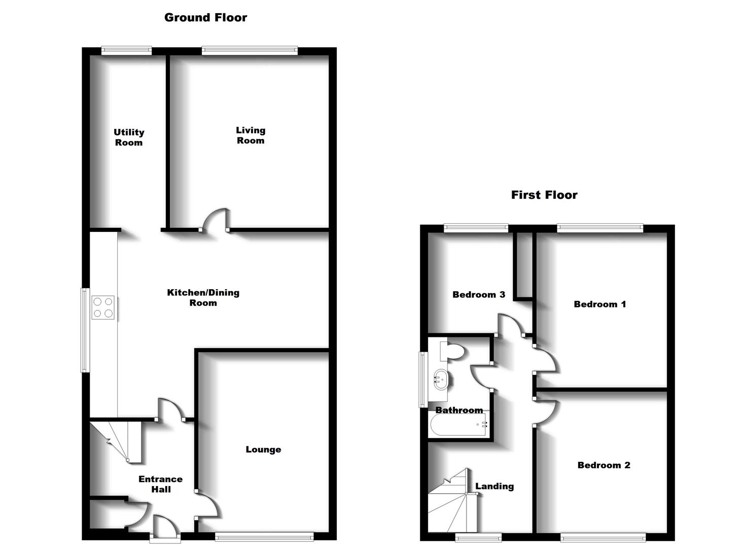 Floorplans For May Lane, Bilton, Rugby