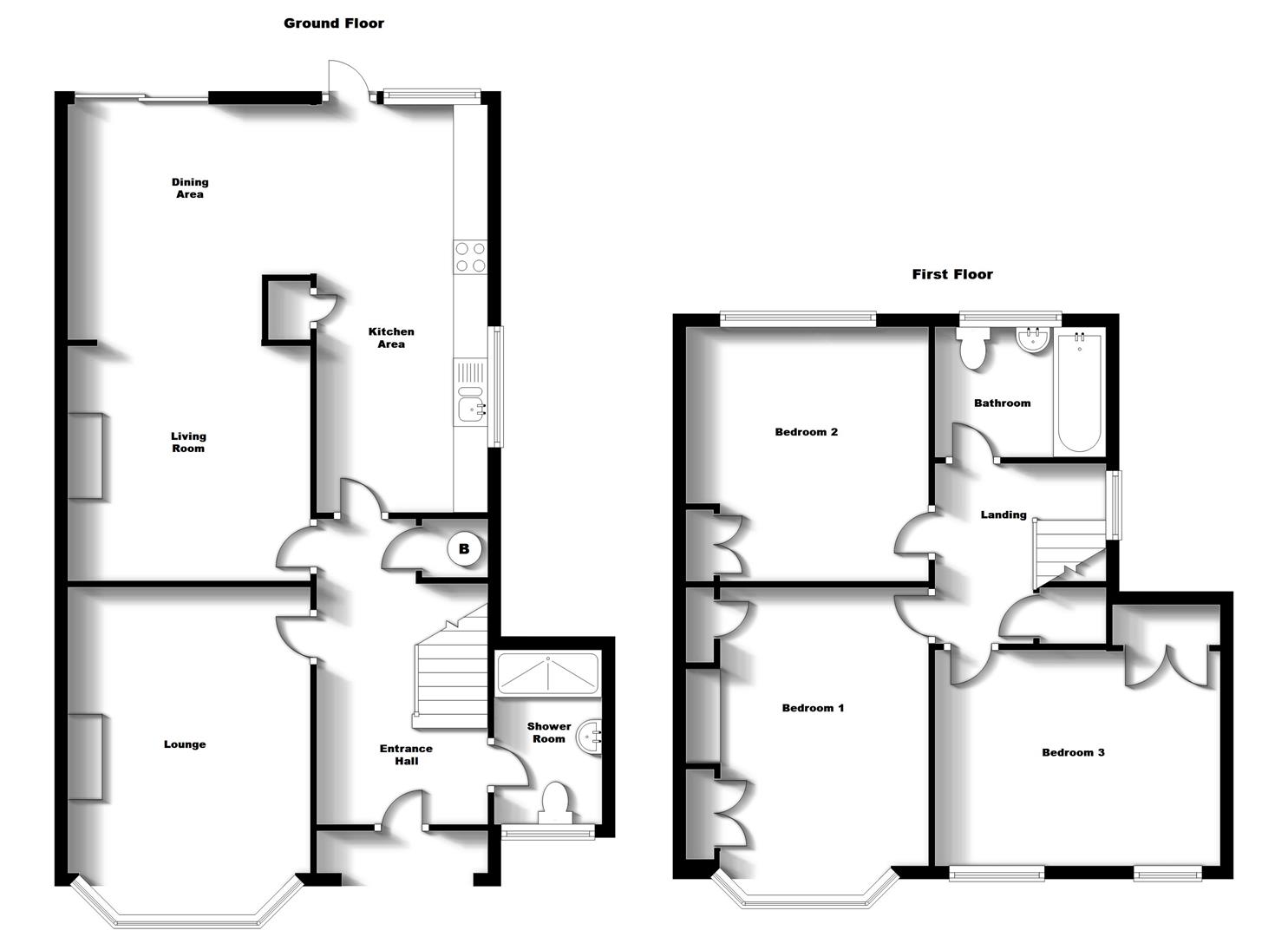 Floorplans For Hillfield Road, Bilton, Rugby