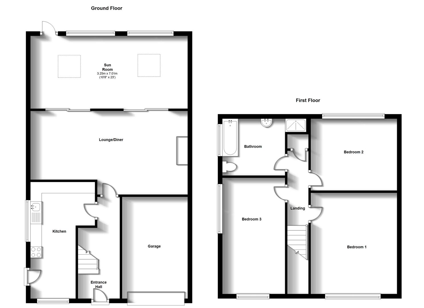 Floorplans For Cymbeline Way, Woodlands, Rugby