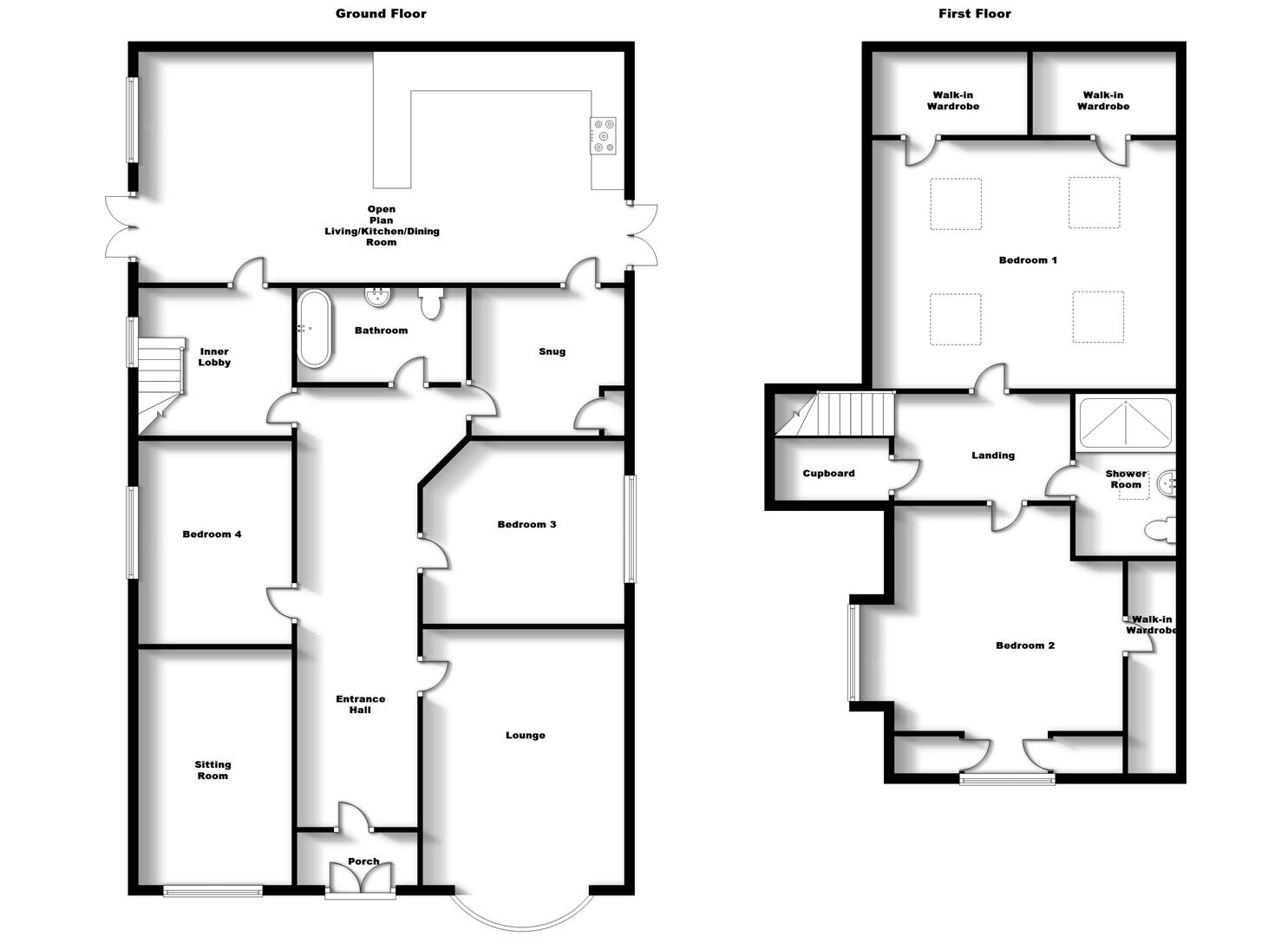 Floorplans For Barton Road, Bilton, Rugby