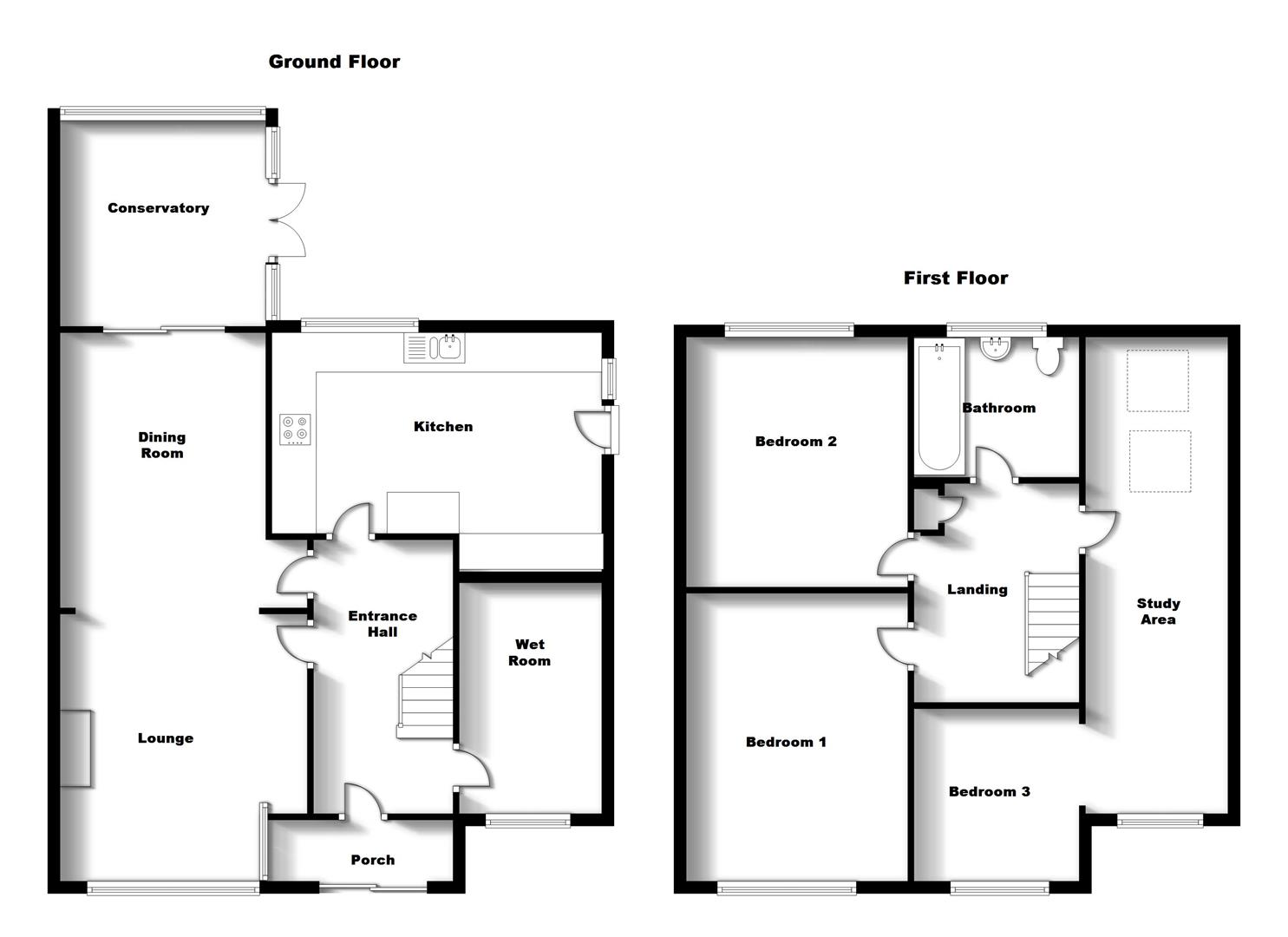 Floorplans For Rathbone Close, Rugby