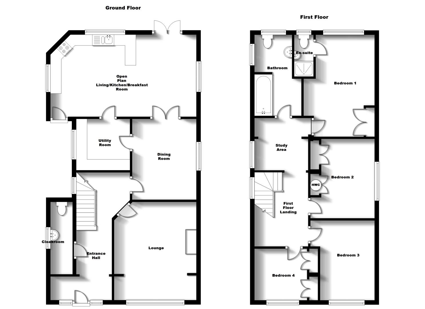 Floorplans For Alwyn Road, Bilton, Rugby