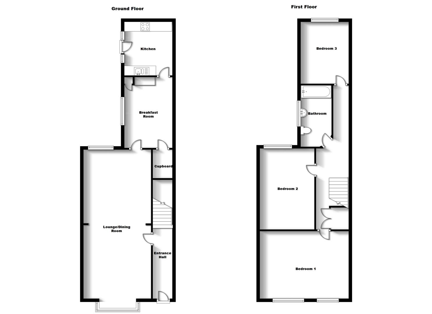 Floorplans For Manor Road, Town Centre, Rugby