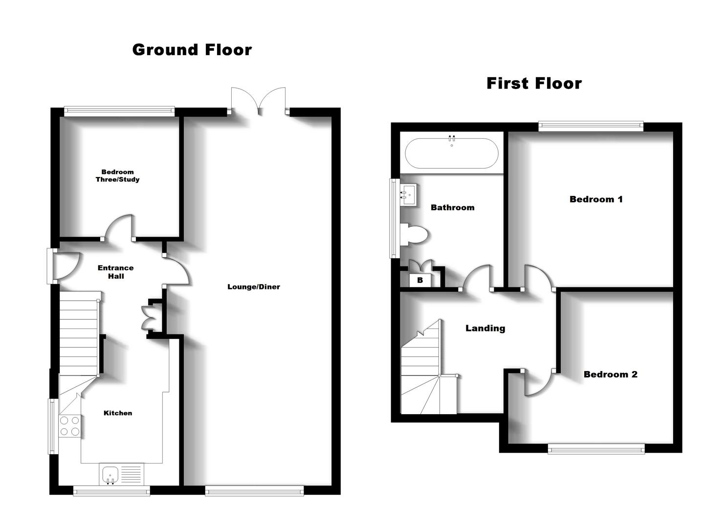 Floorplans For Plantagenet Drive, Woodlands, Rugby