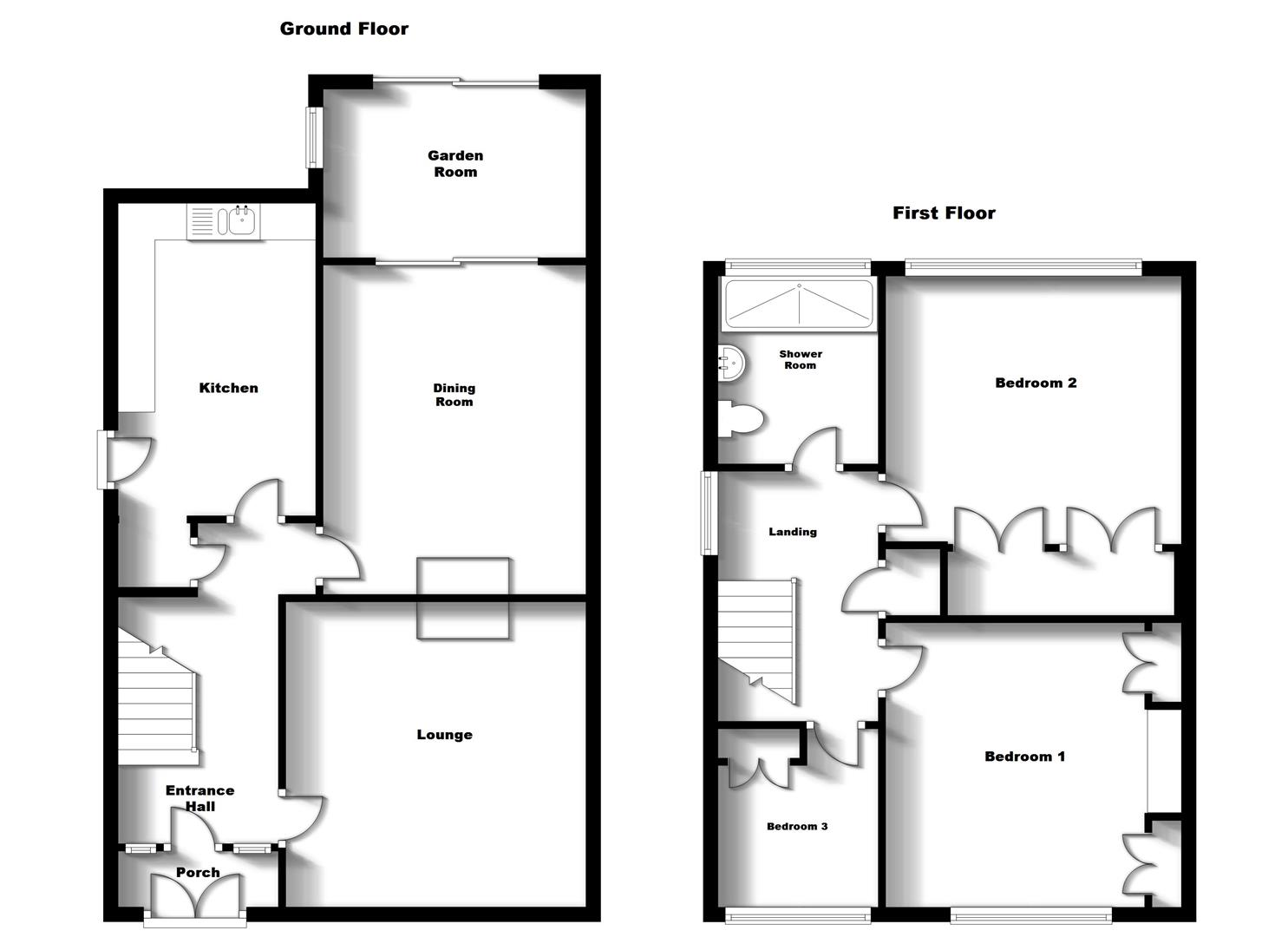 Floorplans For Hoods Way, Bilton, Rugby