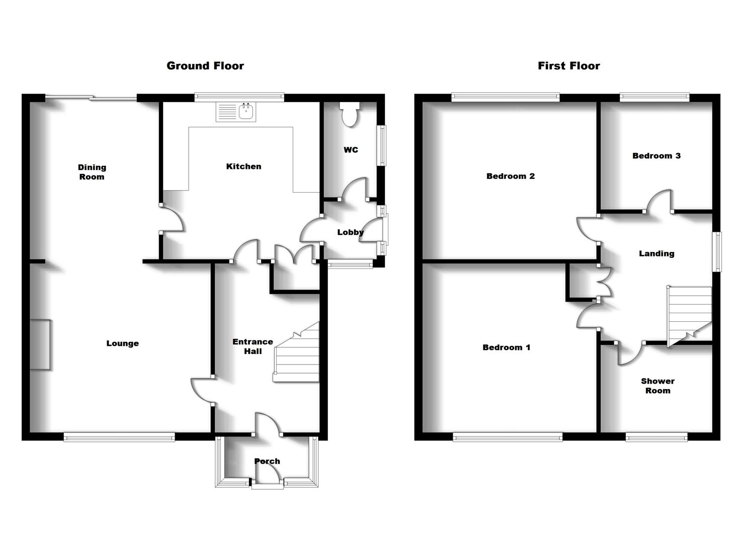Floorplans For Fleet Crescent, Hillmorton, Rugby