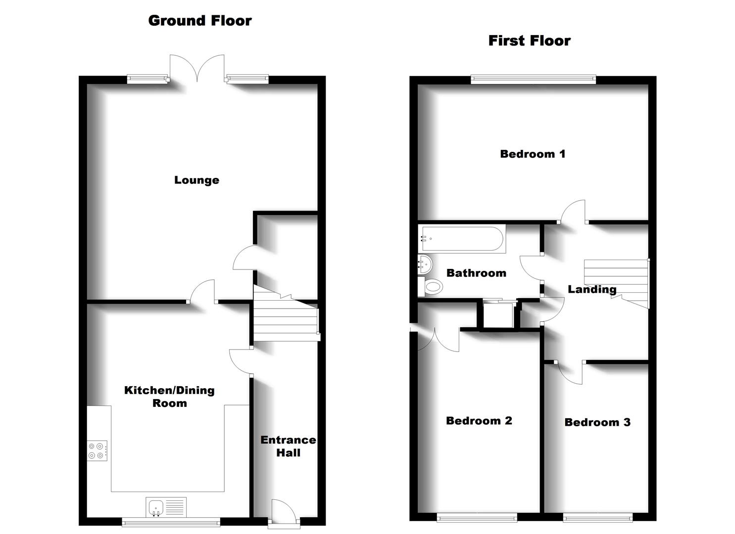 Floorplans For Freemantle Road, Bilton, Rugby
