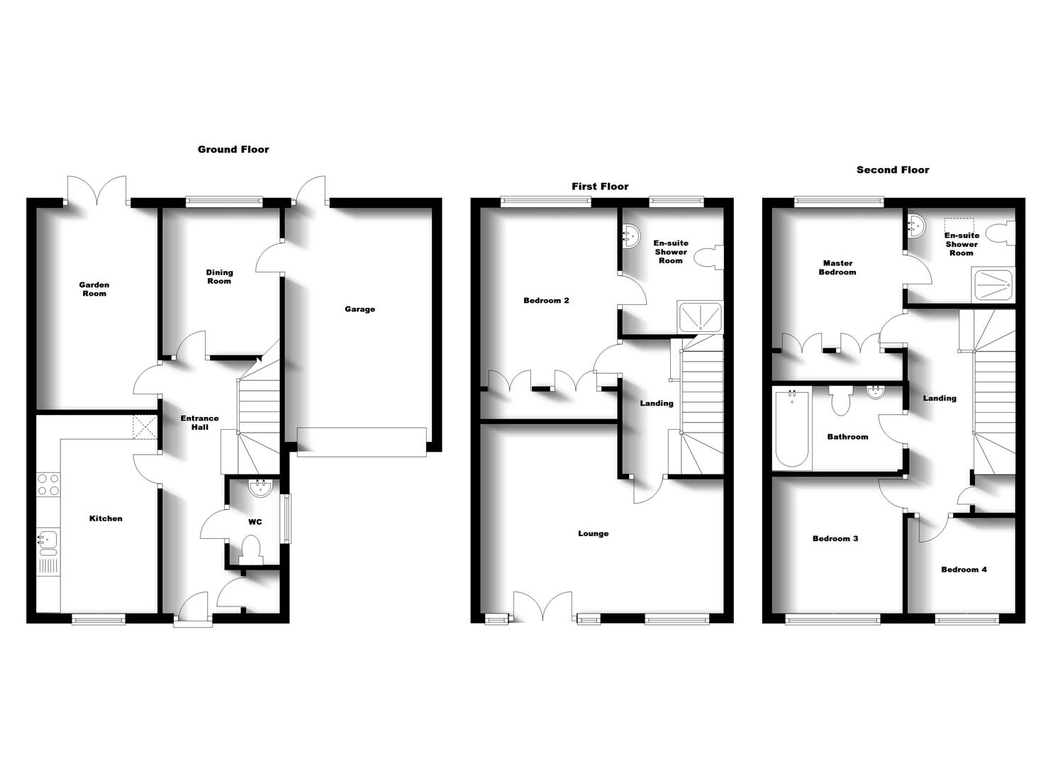 Floorplans For Woodleigh Road, Long Lawford, Rugby