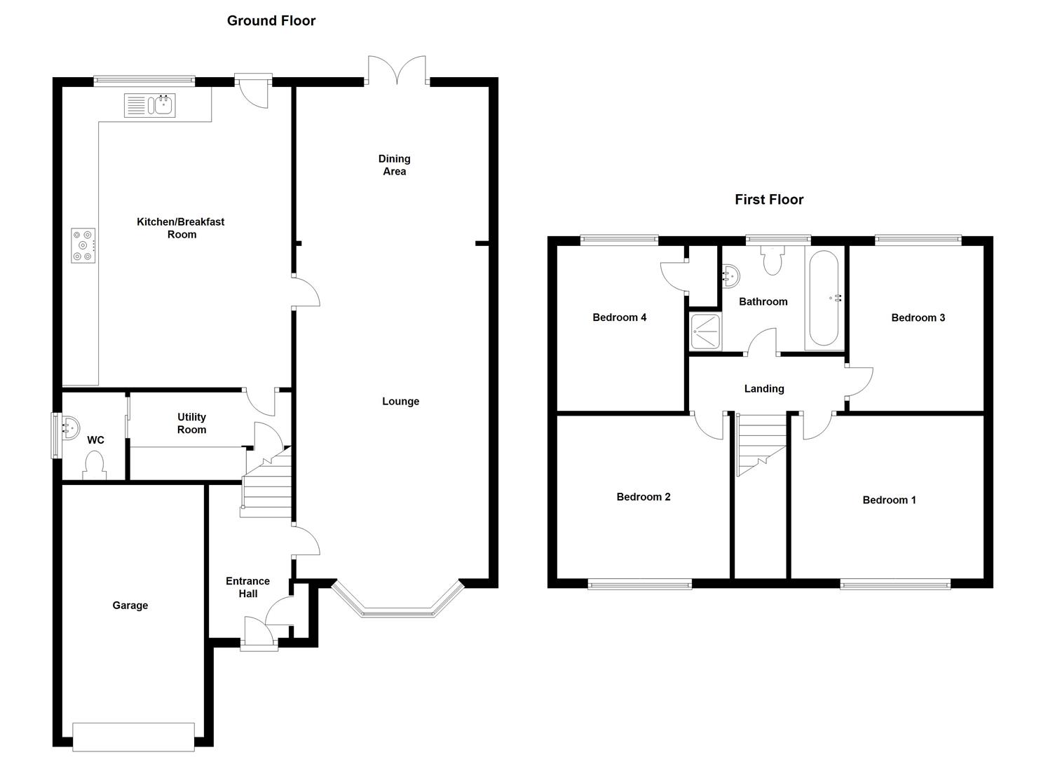 Floorplans For Sandford Way, Dunchurch, Rugby