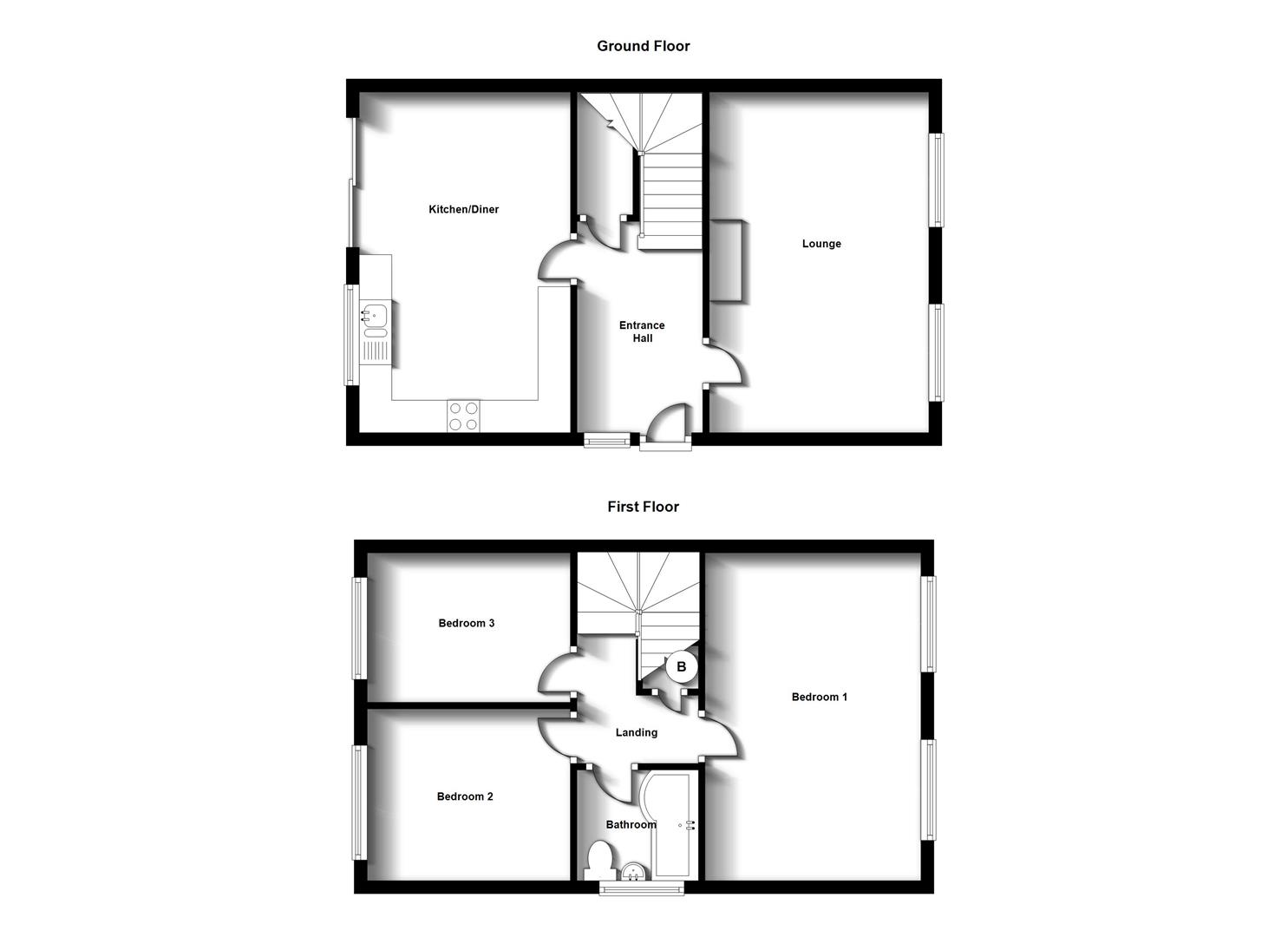 Floorplans For Evans Road, Bilton, Rugby