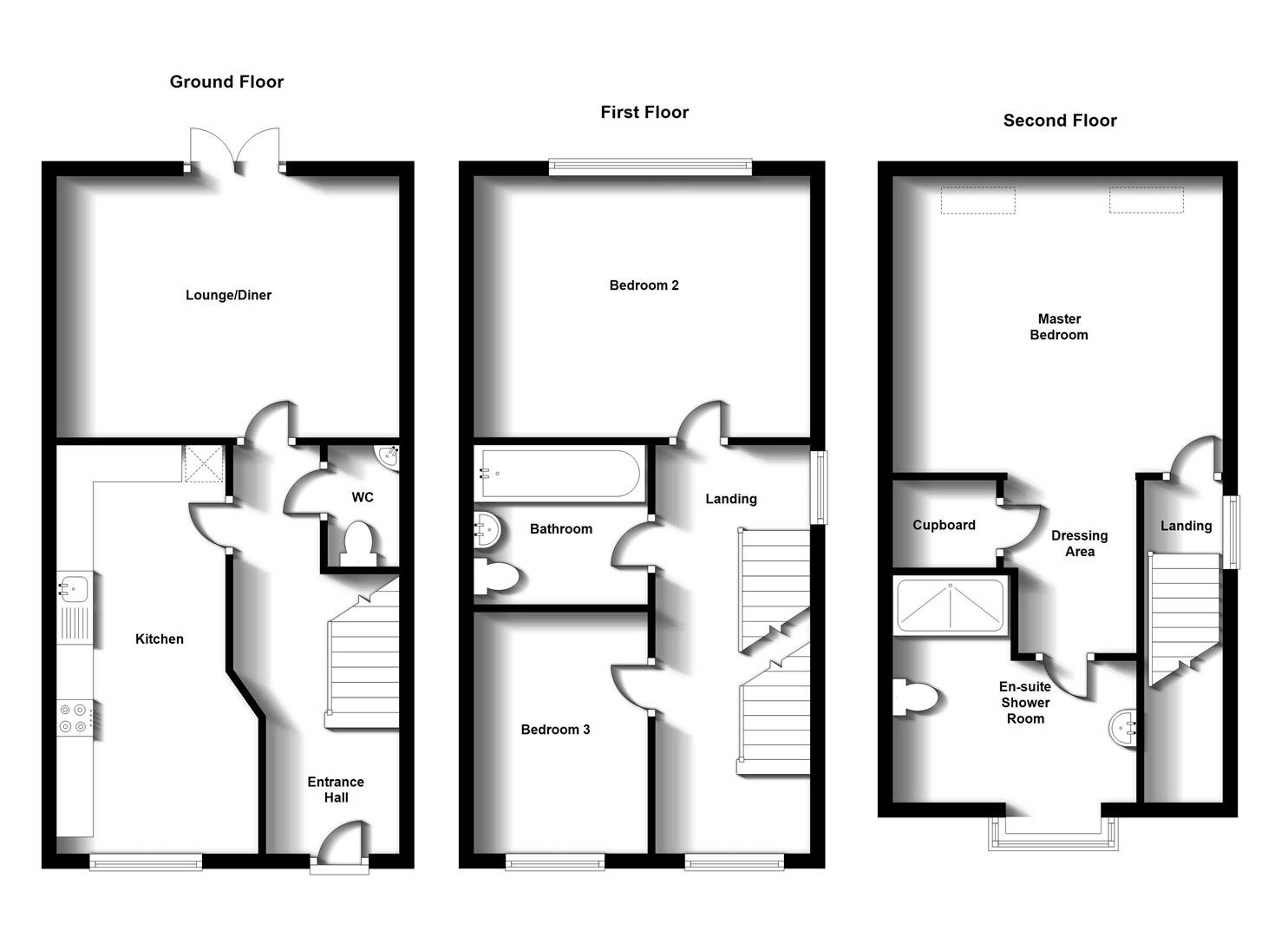 Floorplans For Brand Road, Caldecott Manor, Rugby