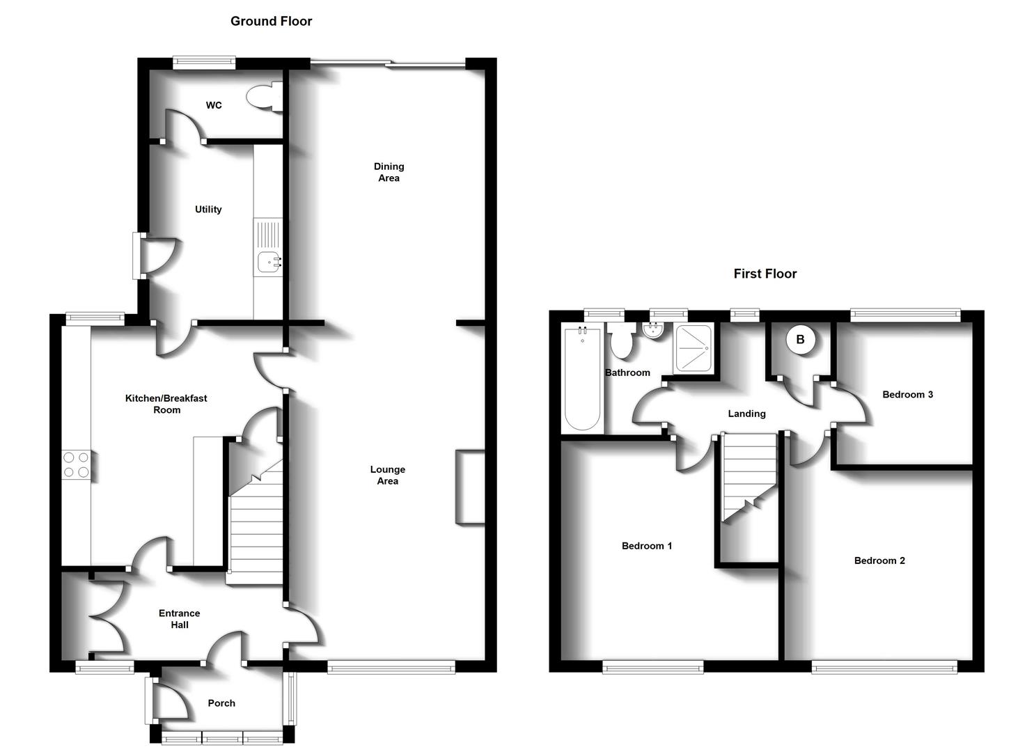 Floorplans For Greenwood Close, Long Lawford, Rugby