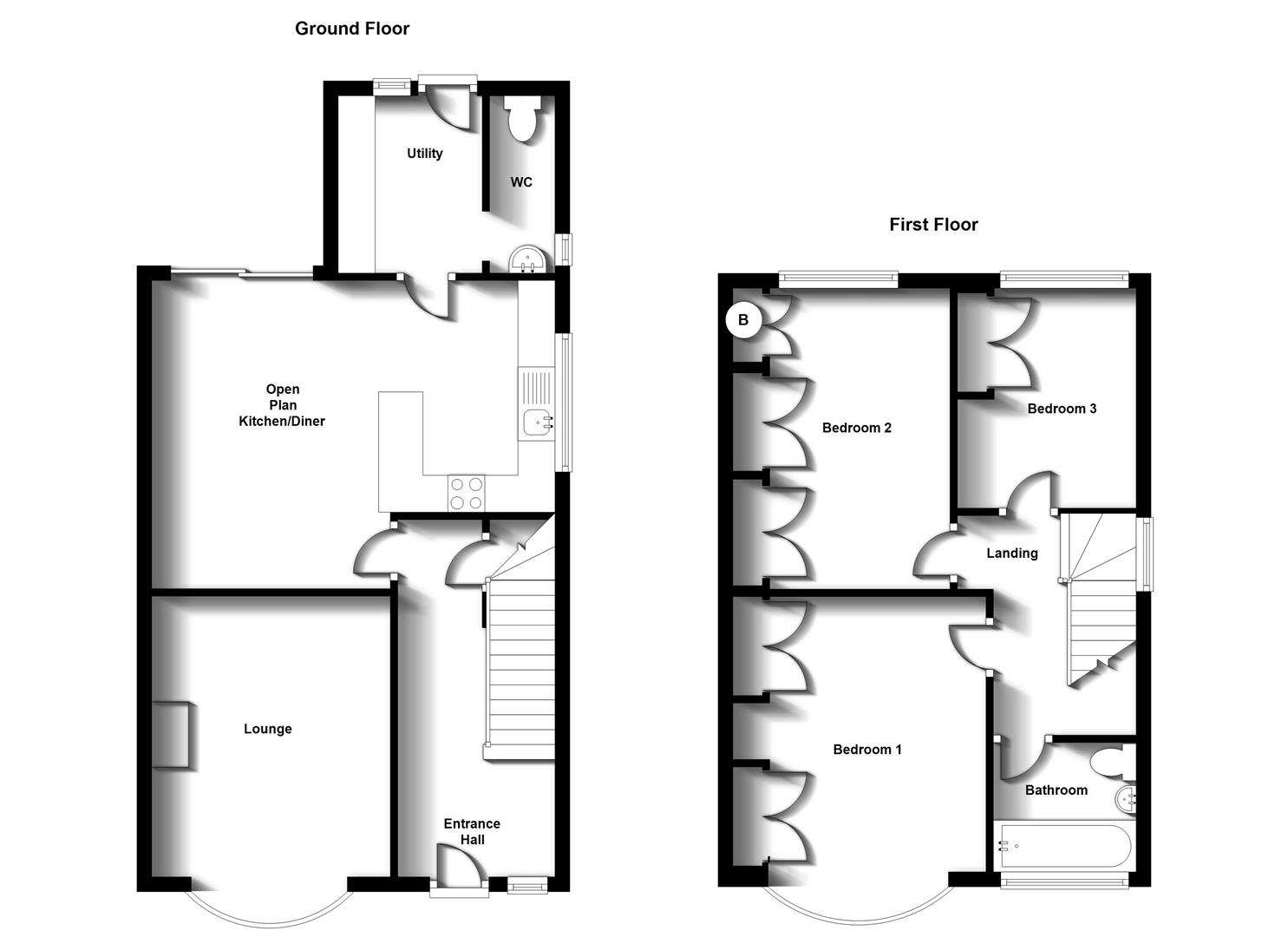 Floorplans For Wheatfield Road, Bilton, Rugby