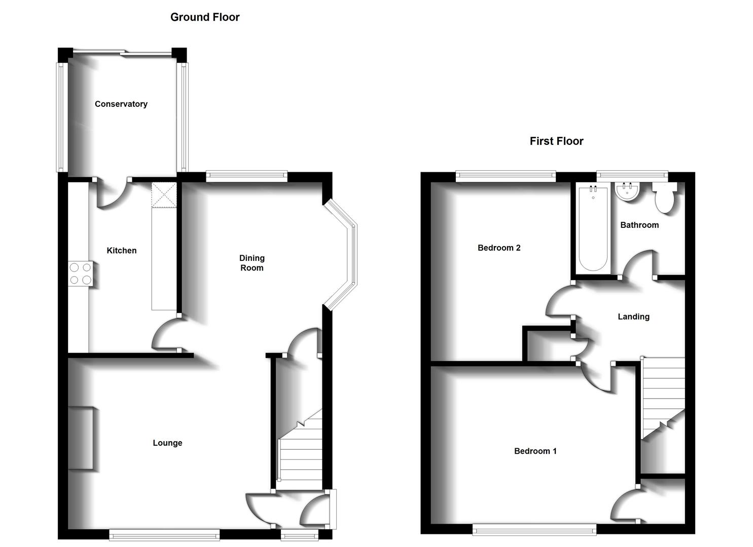 Floorplans For Featherbed Lane, Hillmorton, Rugby