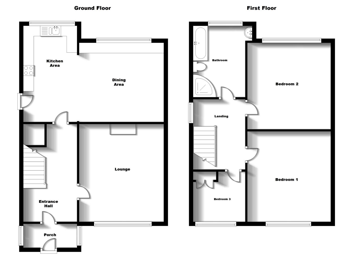 Floorplans For Addison Road, Bilton, Rugby