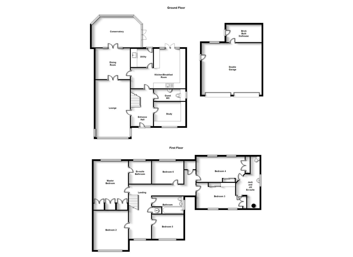 Floorplans For Pear Tree Way, Beechcroft, Rugby