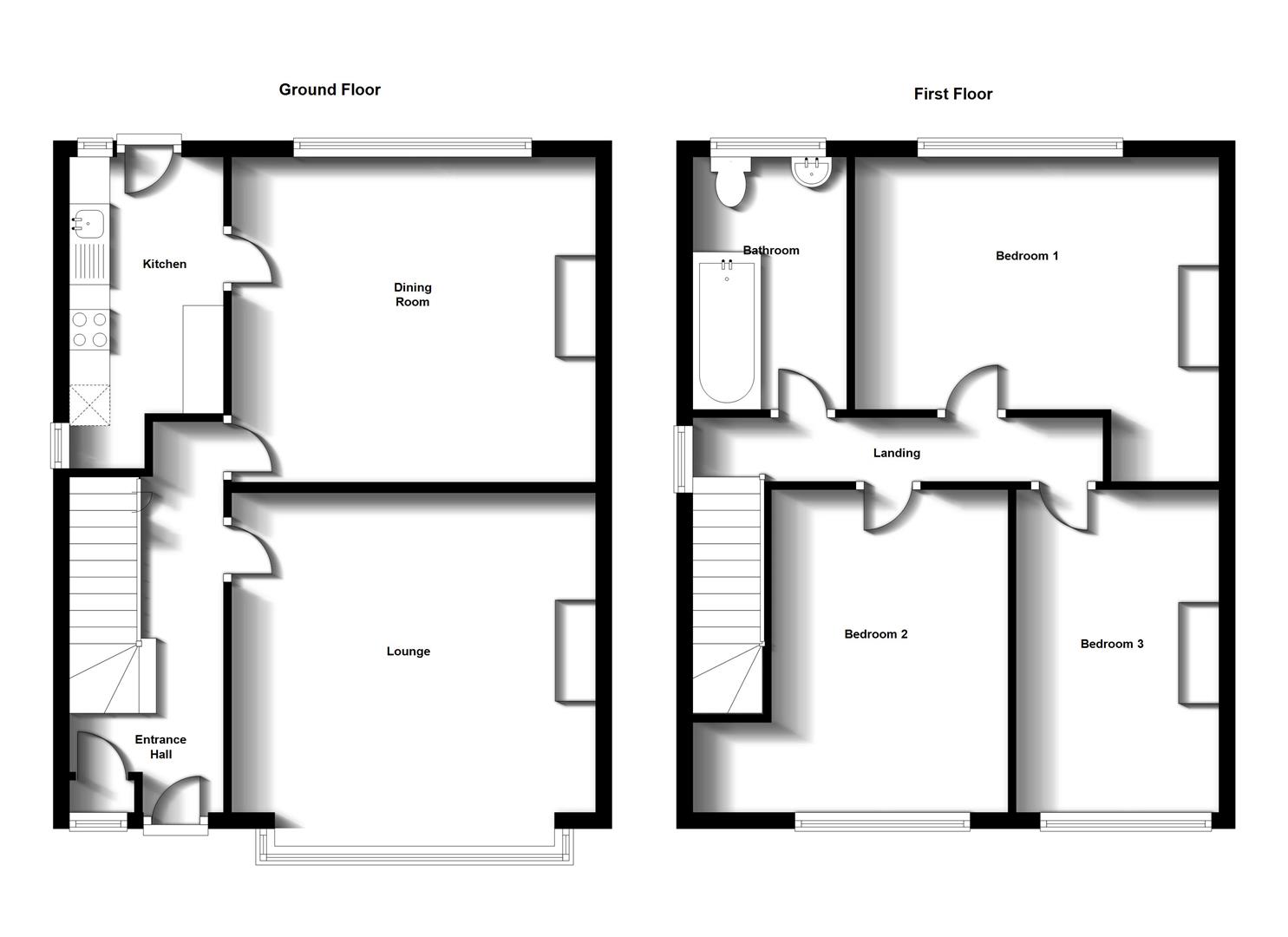 Floorplans For Holbrook Avenue, Town Centre, Rugby