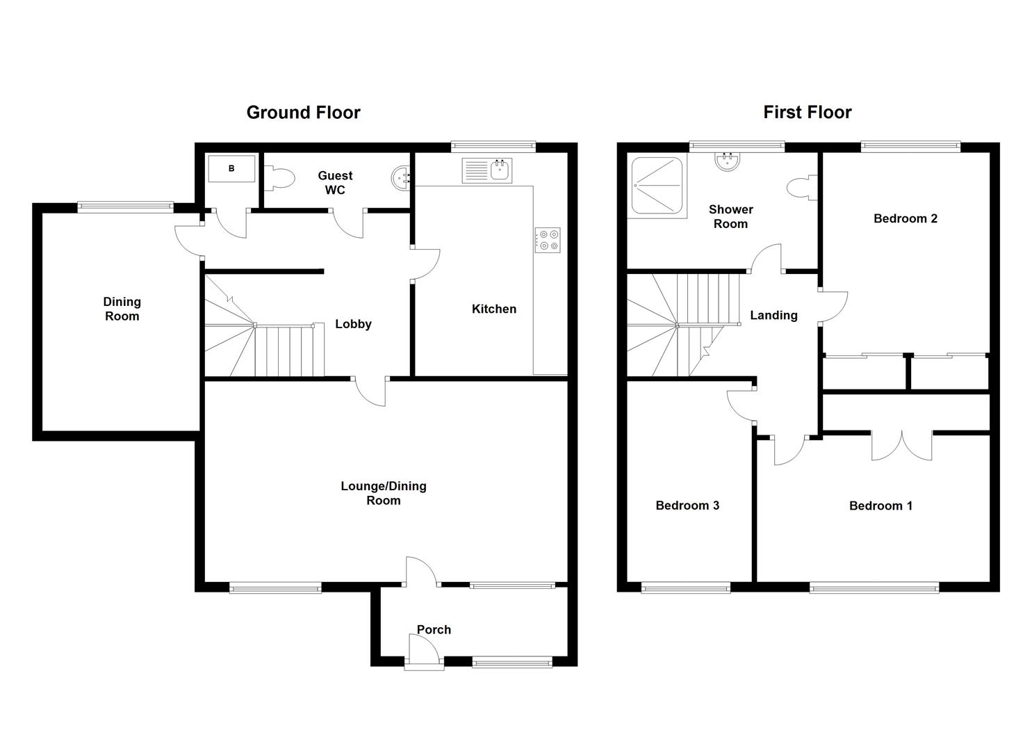 Floorplans For Cheshire Close, Bilton, Rugby