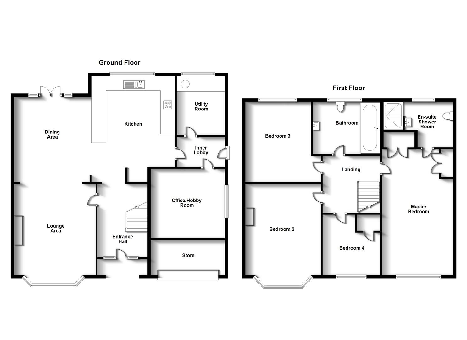 Floorplans For Barton Road, Bilton Rugby