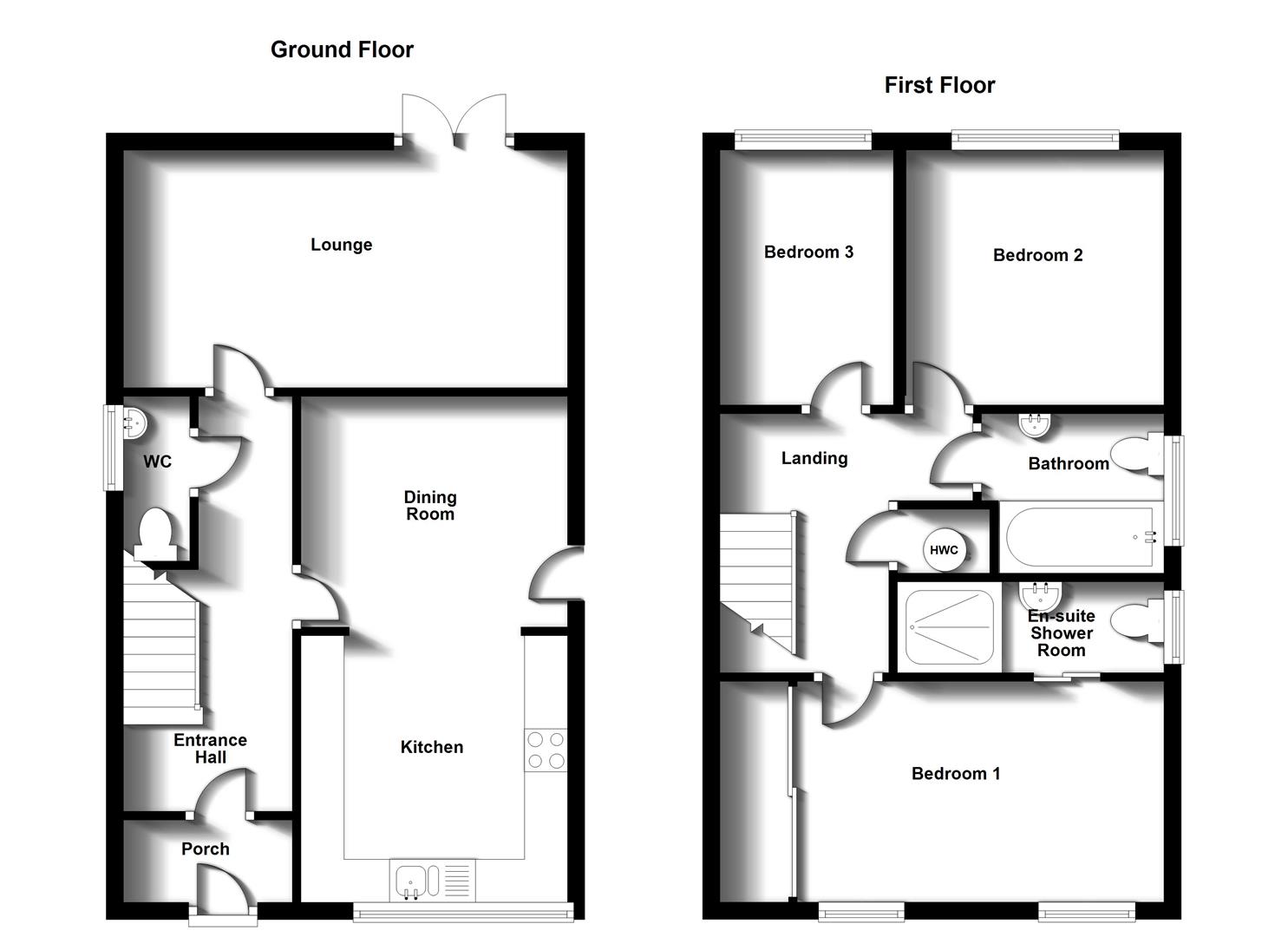 Floorplans For Lauderdale Close, Long Lawford, Rugby