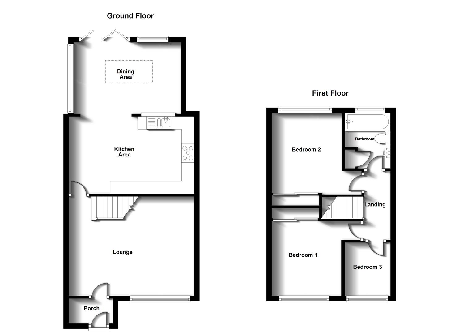 Floorplans For Dreyer Close, Bilton, Rugby