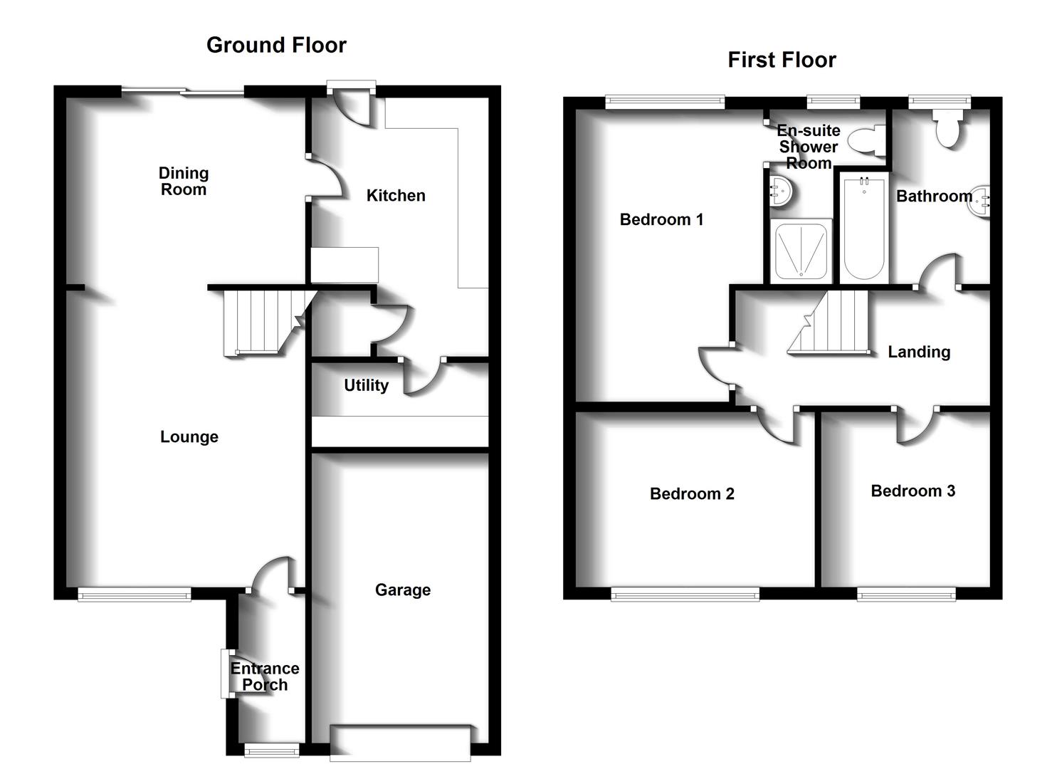 Floorplans For Bracken Close, Rugby