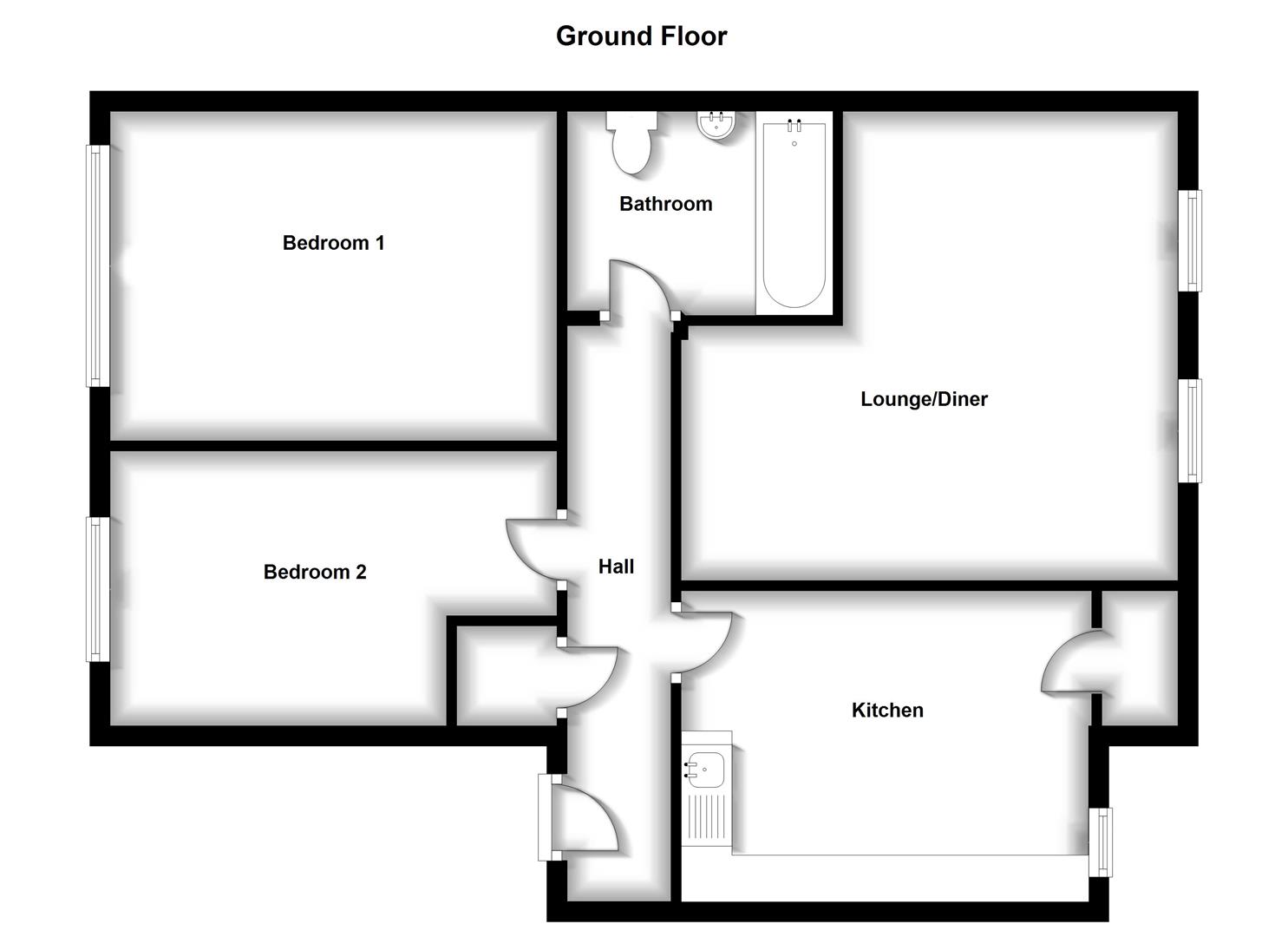 Floorplans For Riley Court, Cambridge Street, Rugby