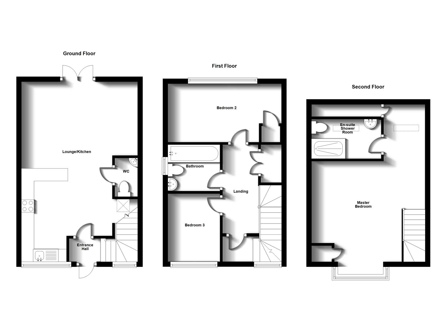 Floorplans For Ivy Close, Bilton, Rugby