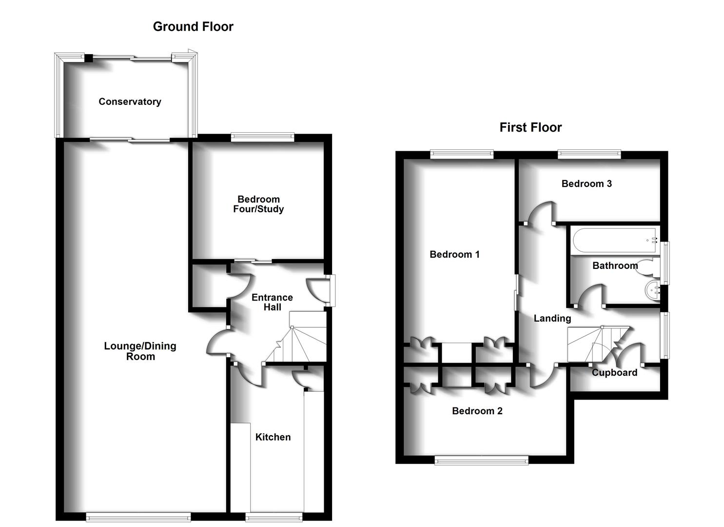 Floorplans For Beswick Gardens, Bilton,  Rugby