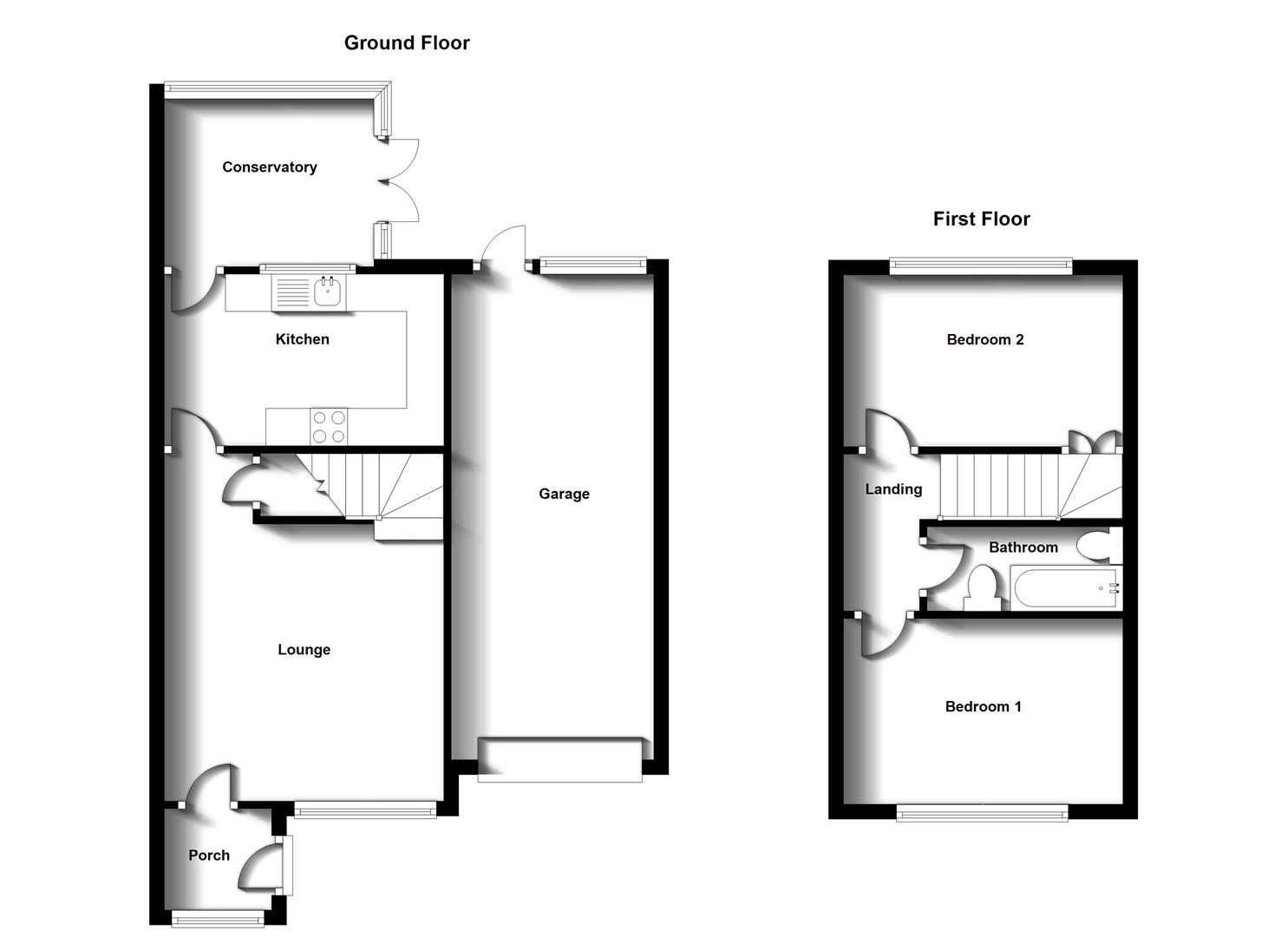 Floorplans For Kennedy Drive, Bilton, Rugby