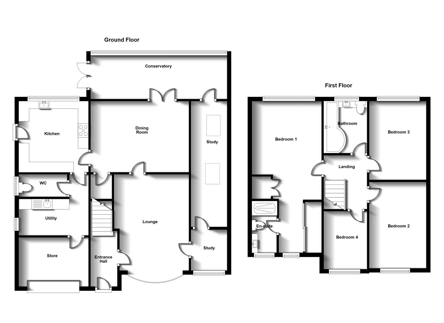 Floorplans For Hazelwood Close, Dunchurch, Rugby