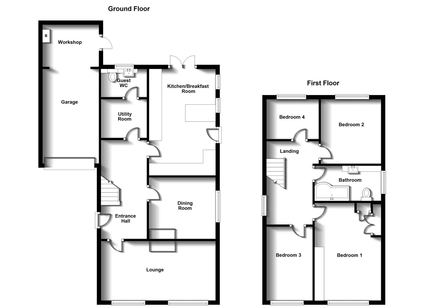 Floorplans For Duncan Drive, Bilton, Rugby