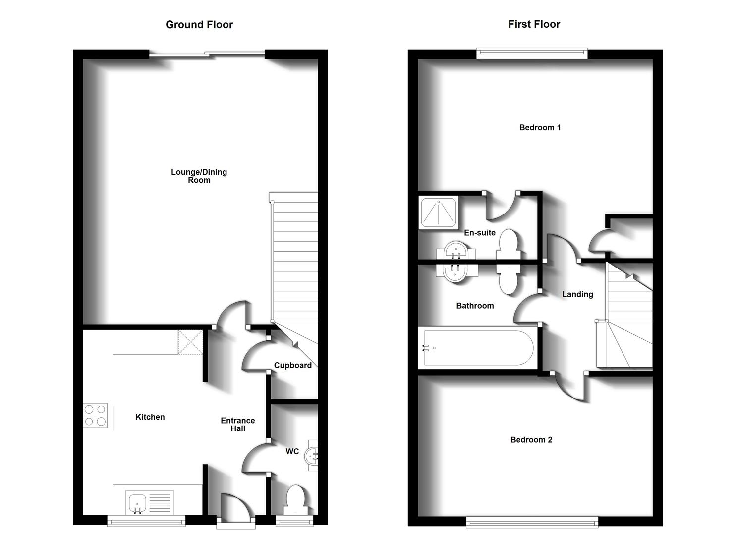 Floorplans For Gardeners End, Bilton, Rugby