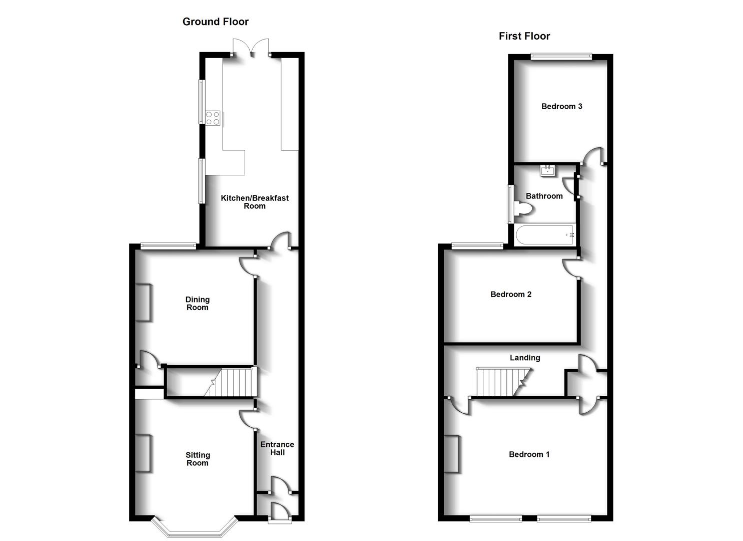 Floorplans For Claremont Road, Town Centre, Rugby