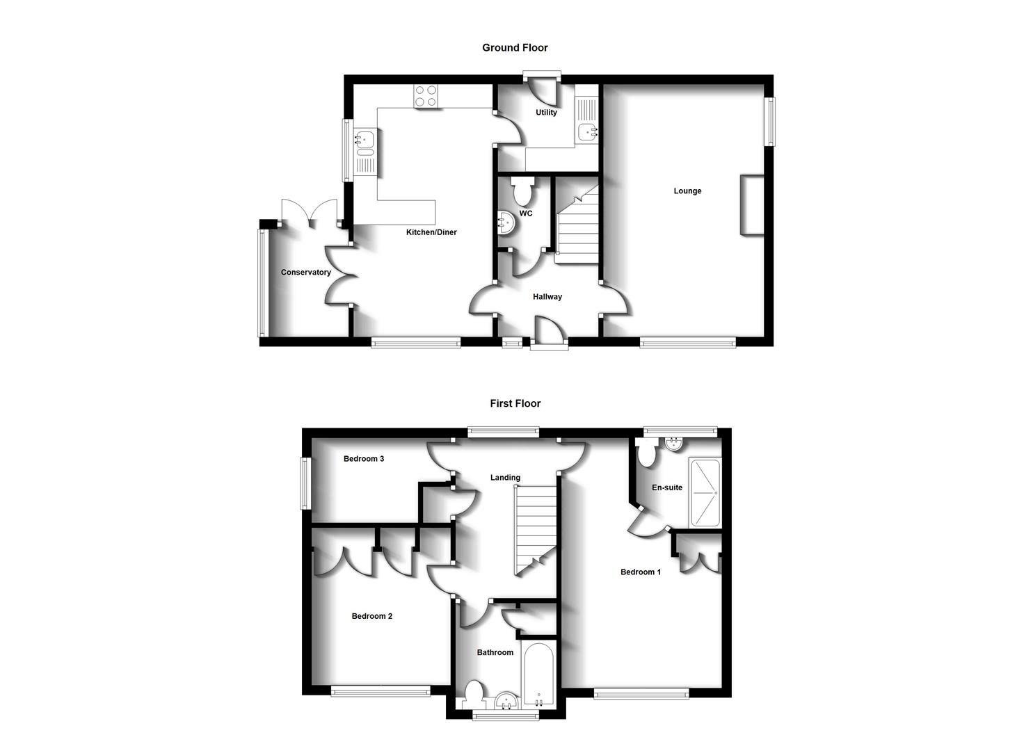 Floorplans For Frewen Road, Cawston, Rugby