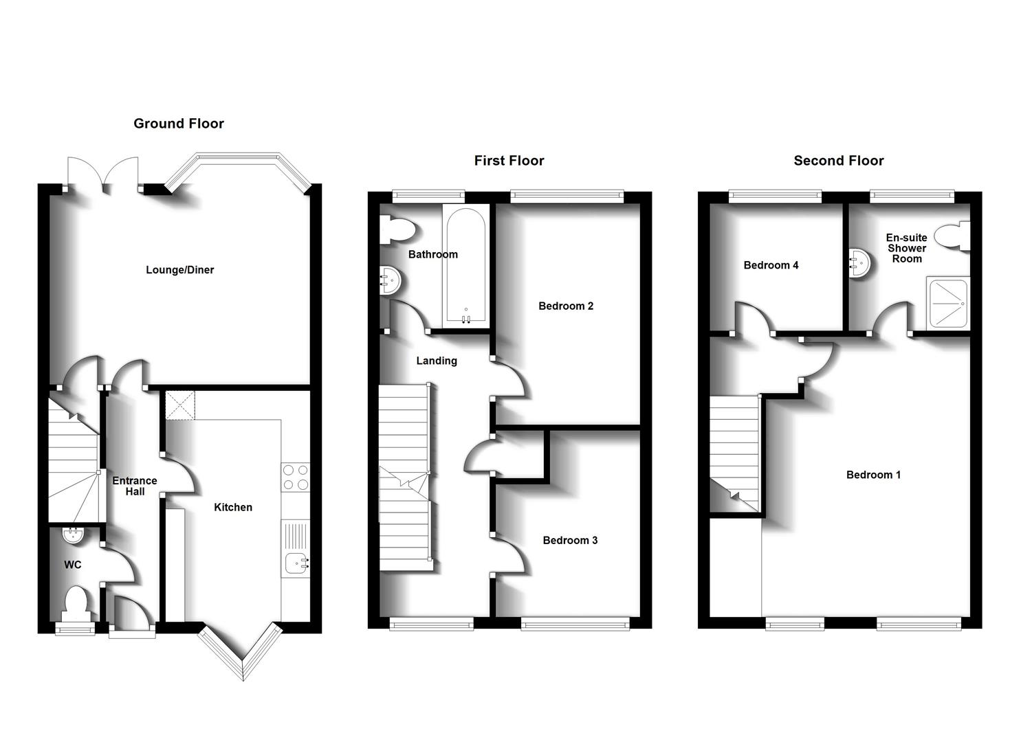 Floorplans For Sissinghurst Close, Bilton, Rugby