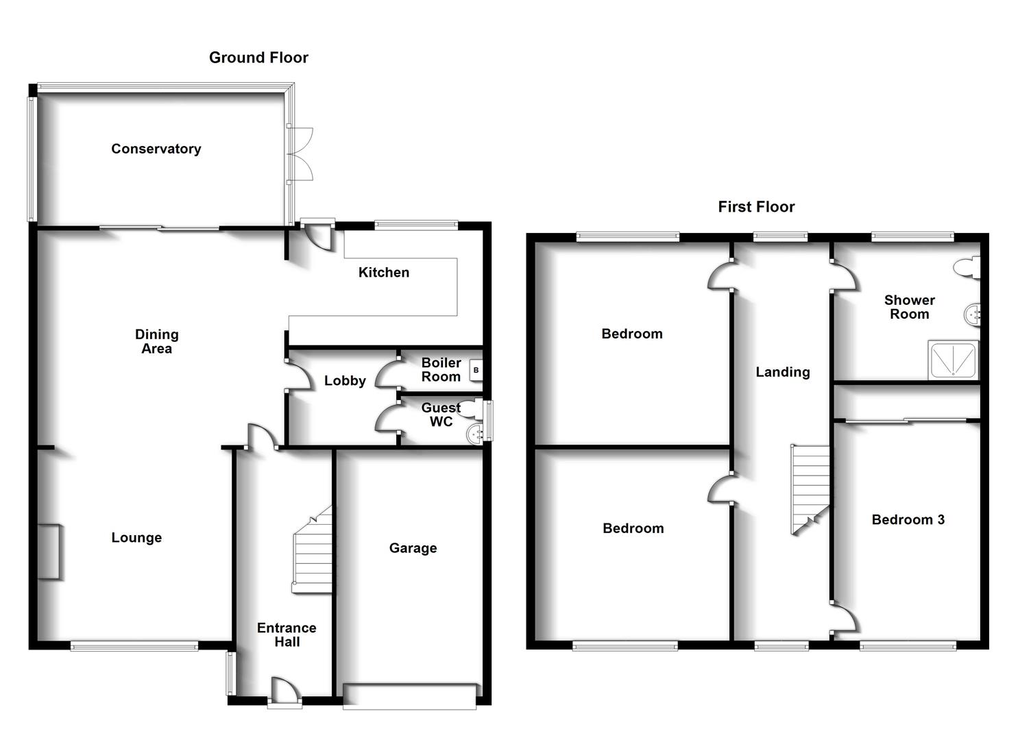 Floorplans For Dunchurch Road, Rugby, Warwickshire