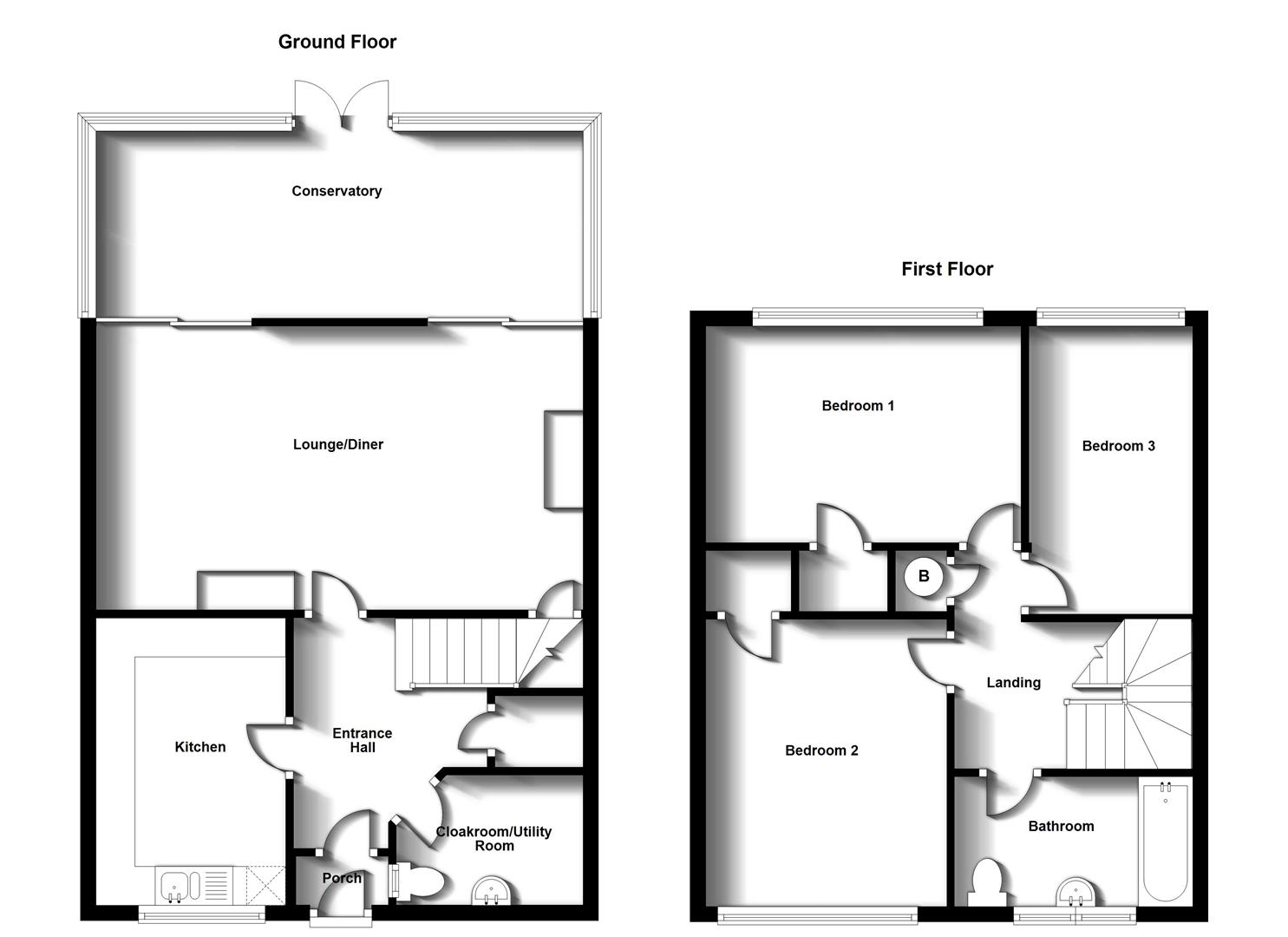 Floorplans For Cheshire Close, Bilton, Rugby