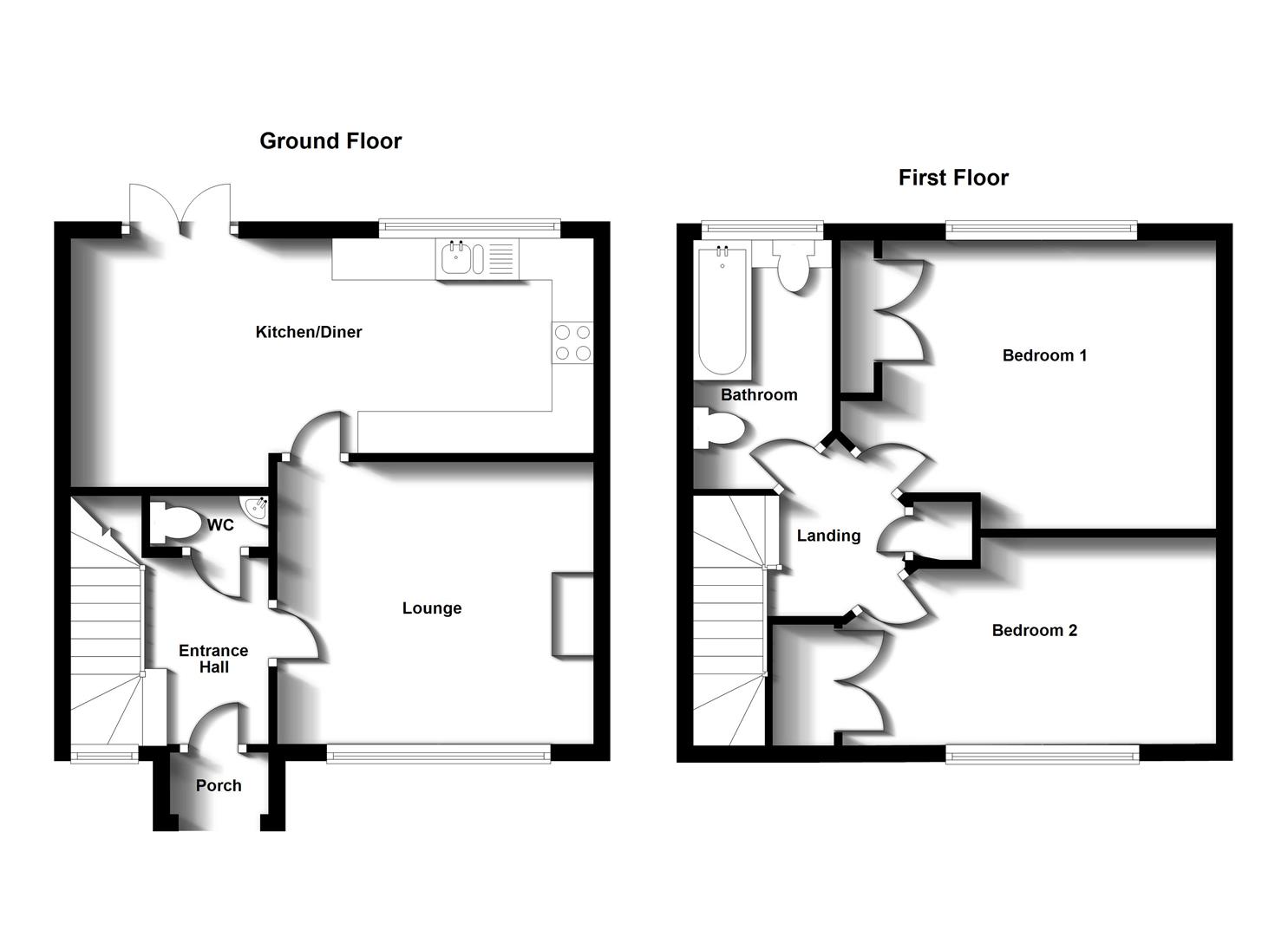 Floorplans For Drummond Road, Cawston, Rugby